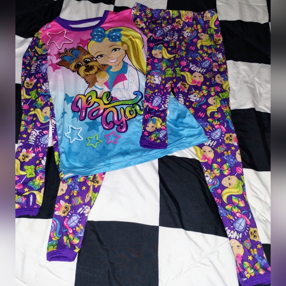 JoJo Girl's 2pc Pajama set Size M EUC Stretchy Fabric Super Cute